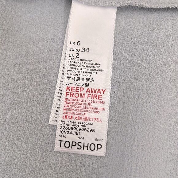 TOPSHOP Kimono Style Stretch Crepe Short Sleeve Wrap Midi Sheath Dress Ice Blue - Picture 6 of 7